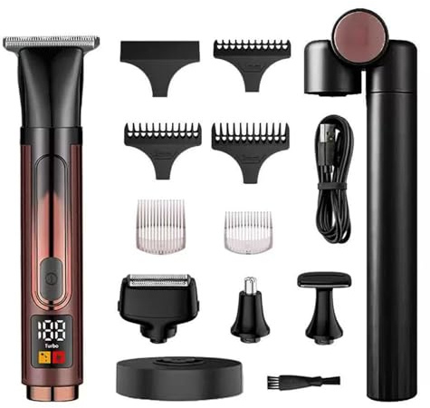 Rasoir électrique 4 en 1 pour homme avec poignée d'extension - Sans fil et étanche - USB - Pour le dos, la barbe, le visage, le nez, les zones intimes