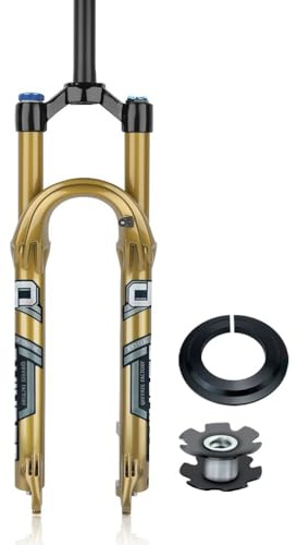 LHHL 26 27,5 29 Forcella Ammortizzata per Mountain Bike Freno a Disco Forcelle Anteriore per Bicicletta Tubo Dritto da Sgancio rapido 9 * 100mm Corsa 100mm per XC AM MTB(Manual,26'')