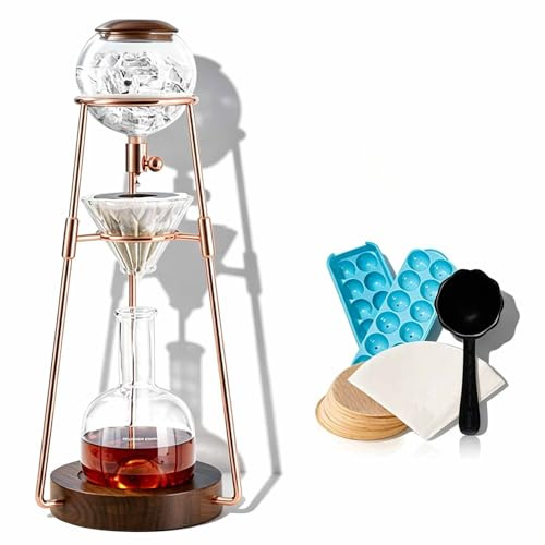 Cold Brew Dripper Coffee Maker, 500 Ml Tower Ice Brew Drip Coffee Machine, Pours 2-5 Cups, W/dripping Speed Control Valve, Stainless Steel Stand, For Cafe Kitchen