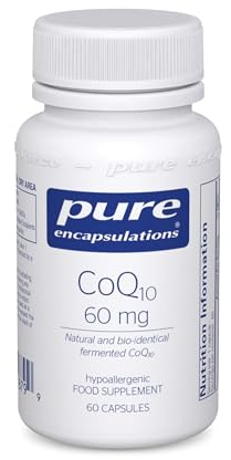 Pure Encapsulations CoQ10 60mg - Natural and Bio-Identical Fermented Coenzyme Q10-60 Capsules