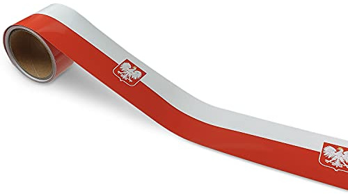 signodoo® Selbstklebende Polenflagge | EM & WM Länderflaggen | Flaggen für Auto, Fenster & Anderen Oberflächen | Poland Polska | Nationalflagge | Aufkleber | 5,6 m x 8,0 cm