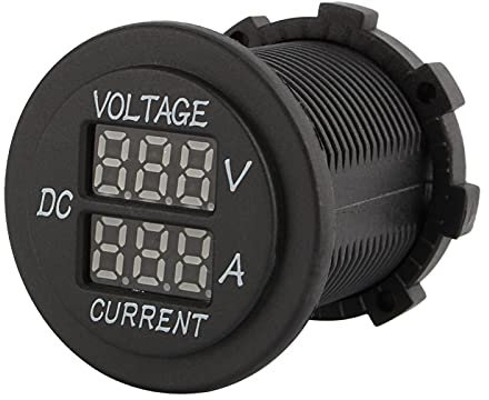 Amperímetro voltímetro LED dual de 24 V, amperímetro voltímetro LED dual para automóvil, motocicleta, DC 12-24 V, voltímetro digital LED dual, amperímetro, medidor de voltio amperio