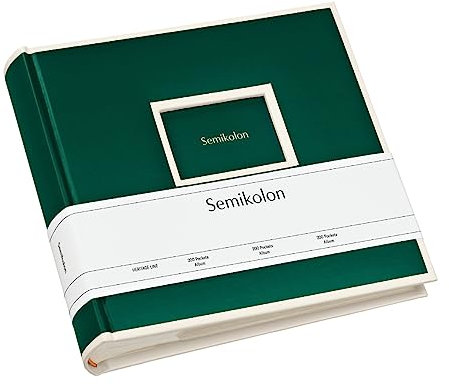 Semikolon 364068 Album con 200 tasche - 23 x 22,3 cm - 100 pagine color crema, per 200 foto 10x15 - verde bosco