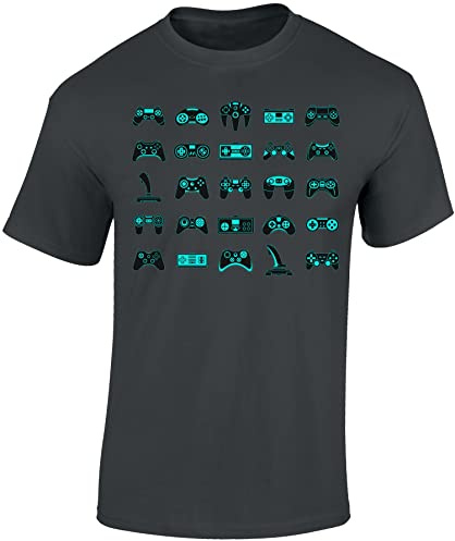 Baddery Gamer T-Shirt Herren - „Controller“ | Gaming Shirt für Zocker und Gamer