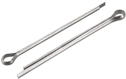 sourcing map 120 Stück Splintstift Geteilter Splint 1,5x25mm Edelstahl Klippverschluss Sicherungssplinte für Kfz Silber