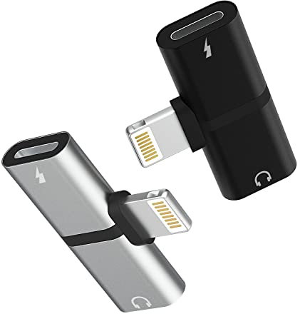 Kefiany Adaptateur Double Lightning pour iPhone (Lot de 2) Écouteurs + Chargeur AUX (2-en-1) – Splitter Audio et Charge Rapide – Compatible avec iPhone 14, 13, 12, 11 Pro Max, 8, 7 Plus, X