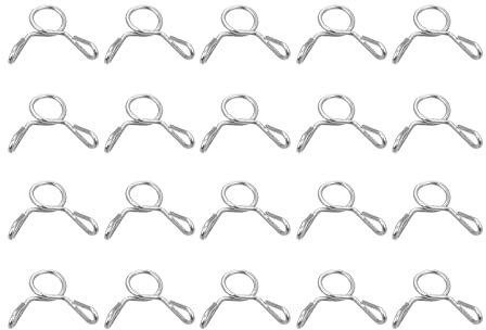 sourcing map Collier Serrage Carburant Ligne Tuyau Clip, 20pcs 3mm ID Apte 1.5-2mm Tuyau 304 Inox Acier Unique Fil Tubes Ressort Pinces pour Air Eau Tuyau Silicone Tube