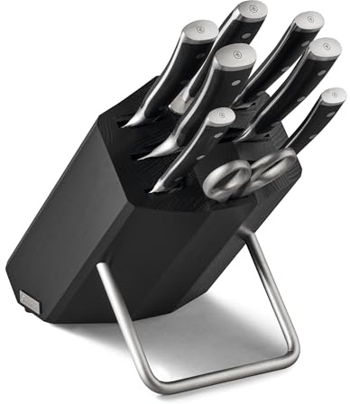 Wüsthof Classic Ikon 8-Piece Knife Block Set, Black