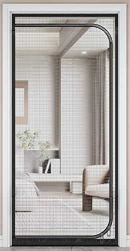 Fliegengitter balkon mit Reißverschluss Insektenschutz fliegengittertür Flure Türen-D-35x87in/90x220cm(Width*Height)