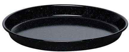 Riess, 0650-022, Pizzablech 36, CLASSIC - BACKFORMEN, Durchmesser 36 cm, Höhe 4 cm, Emaille, schwarz, Induktion