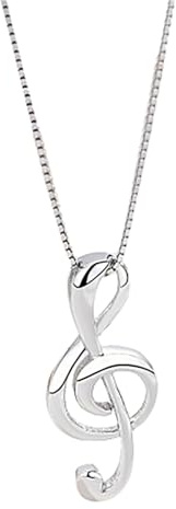 Collier avec Pendentif en Note de Musique pour Femme, Chaîne en Argent pour Fille, Collier Ras De Cou Argent 925 de Sol Musicale, Fantaisie Bijoux pour Votre Fille et Votre Mère