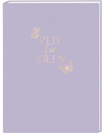 Schreibkram Manufaktur Notizbuch „Zeit für Ideen“ mit Punktraster | Softcover in Lederoptik mit Gold-Veredelung, 148 Seiten, Fadenheftung, 18 x 23,5 cm und FSC® C130847