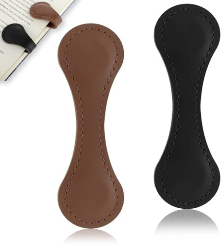 2 Stück Magnetische Leder Lesezeichen, Vintage Lesezeichen Ästhetische Lesezeichen Text Lesezeichen Ideale Lesezeichen Clips Geschenke Für Buchliebhaber Leser Lehrer Damen Und Herren(Braun+Schwarz)