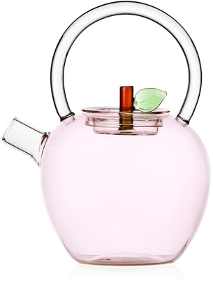 Ichendorf Milano Teiera Pomme, collection Fruits & Flowers, 70 cl, verre borosilicate, fait à la main