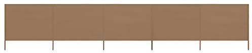 Homgoday 5 paneles de tela de 600 x 80 cm, color gris pardo, protección contra el viento para camping, protección contra el viento, jardín, playa, protección solar, refugio de privacidad