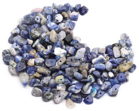 500 Stück Blauer Sodalith Edelstein perlen, edelsteine zum auffädeln,Kristall Steine Perlen, 5-8 mm Natürlichen Gebohrt Edelsteine für Armbänder, Ketten, Ohrringe,DIY Schmuck Machen Crafting