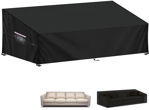 LAMUNI Fundas Sofá Exterior Funda para Sofá de Jardin Impermeable Funda Protectora Sofa Jardín 420D Oxford Funda Muebles Exterior 4-5 Plazas Cubierta de Sofá de Jardín, Anti-UV, 260x102x89/61cm