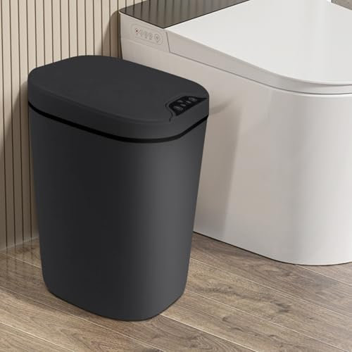 Pattumiera Automatica da Cucina con Sensore, 10 L Pattumiera da Bagno Intelligente Cestino con Sensore di Movimento, Cestino Spazzatura Automatico in Plastica con Coperchio, Sottile, Impermeabile