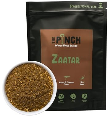 THE PINCH Zaatar XL Sazonador Árabe 100% natural - Sabor Auténtico del Líbano, con sumac. Fácil de usar en ensaladas, verduras asadas, hummus, panes y batatas dulces. Paquete 400g.