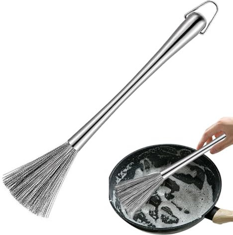 Drahtbürste, Scheuerbürste Metall | 304 Edelstahl Bürsten zum Reinigen von Rost | Küchenspüle Spülbürste mit hängendem Griff, Stahlwolle Pads, Reiniger