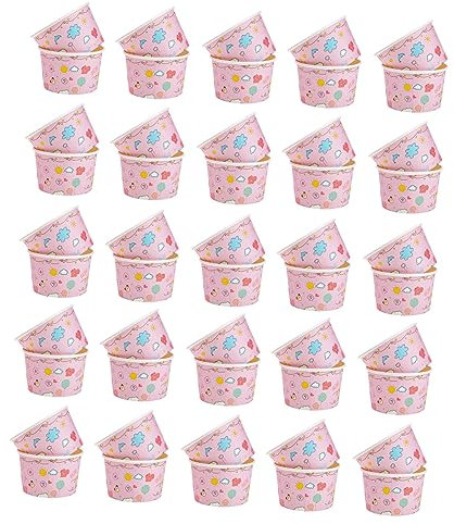 minkissy 50stücke Eis Papier Schalen Einweg Für Joghurt Dessertbecher Schale Aus Hochwertigem Material Für Zuhause Cafeterias Partys
