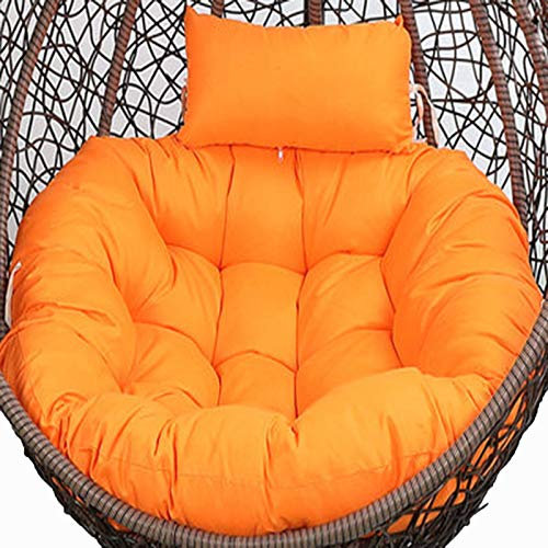 VDLLQYN Korb Stuhlmatte Hängendes Schaukelstuhlkissen for den Außenbereich, Dickes Hängekissen, waschbarer Bezug, Hängendes Hängesesselkissen for den Garten, Ersatzpolster for Stuhlmatten(Orange)