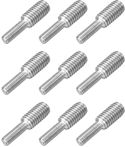 sourcing map M5 x 15 mm auf M8 x 15 mm Doppelend-Gewindebolzen, 9 Stück, 304 Edelstahl, Gewindereduzierer, Adapter für Möbel, Maschinen, Montagebefestigung