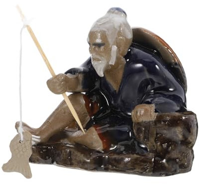 Generisch Handgemachte Keramik-fischerstatue Miniatur-fischtank-Ornament Chinesische Kultur Bonsai-Garten Aquarium-