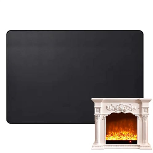 Tapete ignífugo para chimenea, protector rectangular para estufa de leña, tapete protector de suelo resistente al fuego para patios, cubiertas, jardín, césped, suelos de garaje
