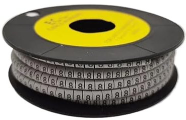 CEHJZQRPL Etiquetas de identificación de cables eléctricos, 250/500/1000 Piezas de 0 a 9 Números 2,5 mm2 marcador para cables en espiral de color 18 AWG-12 AWG EC-1 (No.8, EC 3 (250 Pcs))