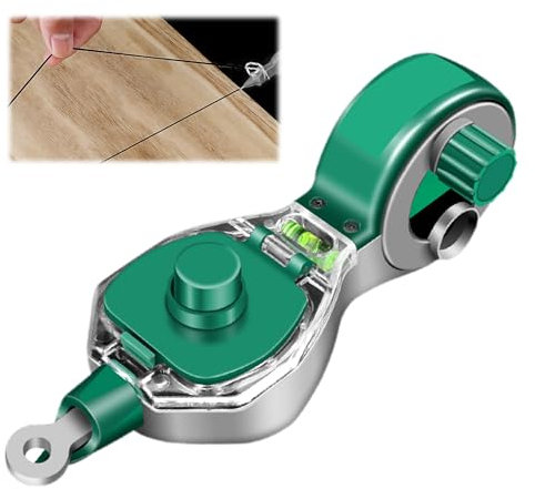 lllrlpeiase Upgrade Schlagschnur Gerät, 50m Verlängerte Dicke Strapazierfähige Schnur, mit Anti-Tintenleckage Tintentank, mit Schneller Schüttelgriff, für Exakte Linien, für Alle Untergründe (Grün)