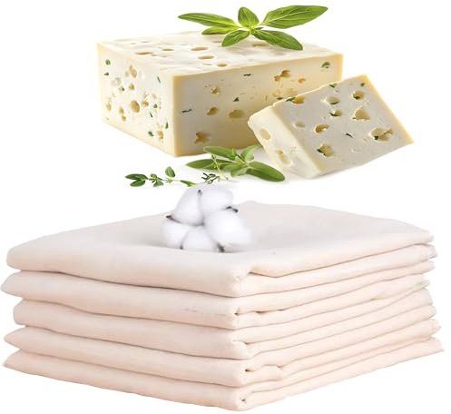6 Pack Muslin Cloth for Straining Grade 100, 20x20 Inch – 100% Unbleached Cotton Cheese Cloths for Straining Liquid, Cheesecloth for Cooking for Food Preparation, Nut Milk, Broth, and More,