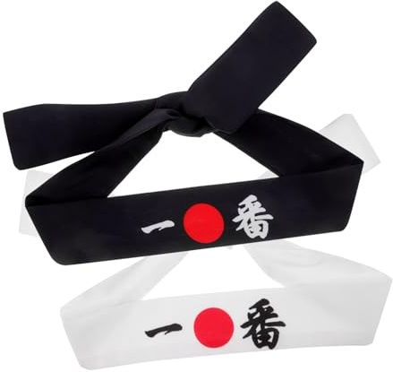 PACKOVE 2stücke Japanisches Stirnband Aus Schweißabsorbierend Und Atmungsaktiv Für Samurai Köche Ninjas Und Sport Dekoratives Karate-stirnband
