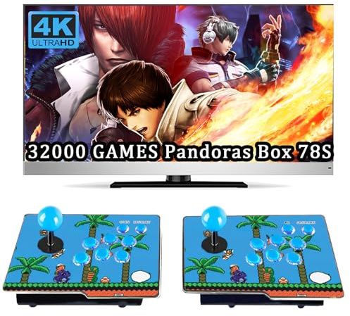 RegiisJoy 32000 en 1 Pandoras Box 78S Retro Arcade Consola de juegos, juego modificado mágico 3D para 4 jugadores, función de búsqueda de guardar, eliminar trucos, lista de favoritos, combo de un
