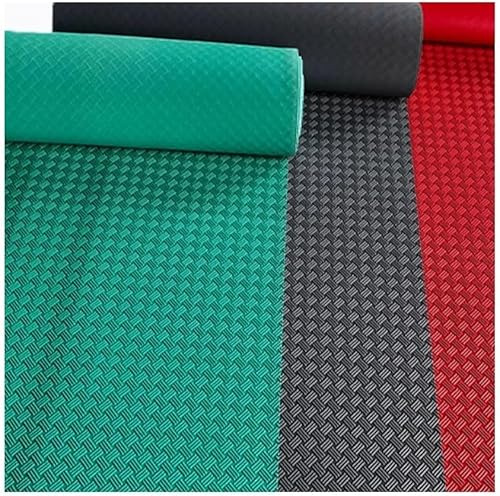 Tapete de Vinilo de Grado Comercial para Garaje, Rollo de 3 mm de Grosor con Banda de Rodadura de Diamante, Rollo de Suelo de estacionamiento ecológico de Alta Resistencia, Revestimiento de