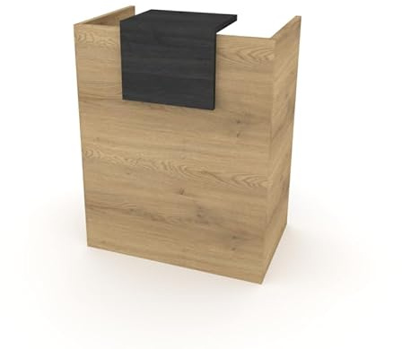 DUÓFIC Mostrador de Recepción y Oficina. Facil Montaje 80x105x50 cm | 19mm de Grosor de Tablero | Fabricado en España. (Olmo - Azabache)