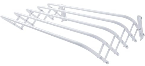 various Tendedero Plegable de Secado de Ropa para Colgar en la Pared,Tendedero Extensible de Pared 100 cm de Intetiot o Exterior de Acero Blanco,Tendedro con 5 Barras Ahorra Espacio