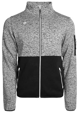 Izas Vadiel Chaqueta de Hombre Look Wool para Invierno. Abrigo Resistente al Viento y Lluvia con Cremallera y Bolsillos. Anorak Transpirable y Cálido para Frío y Nieve. Color Black/grey. Talla L