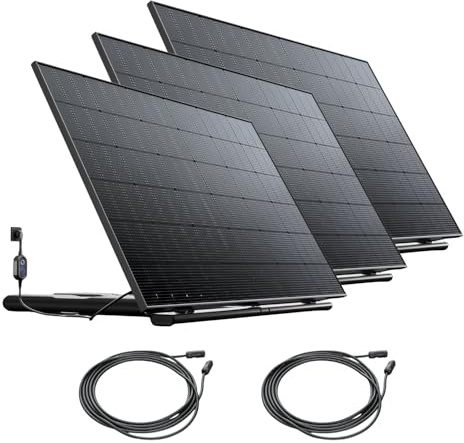 3 Stations Solaires 1305W – Kit Plug & Play – Micro-onduleurs & Pieds Prémontés + Prise Intelligente + 2 Câbles – Suivi Application