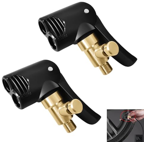 2 Pièces Adaptateur Valve Presta Schrader Embout de Gonflage Velo, Embout Presta Compresseur Rapide avec Valve de Dégonflage, Connecteur de Pompe à Air pour Voiture Moto Vélo Camion Atelier Gonfleur