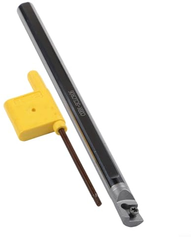 Solid Carbide Lathe Tool Holder for CCMT0602, C08K-SCLCR06 Boring Bar with Indexable Insert Tooling, Internal Turning Tool for Metalworking