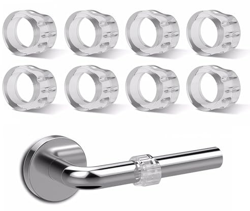 KLINNA Lot de 8 butoirs de porte transparents pour poignée de porte, protection de poignée de fenêtre, butée, butée de poignée de porte, butée de poignée de porte, butée murale pour meubles, sans