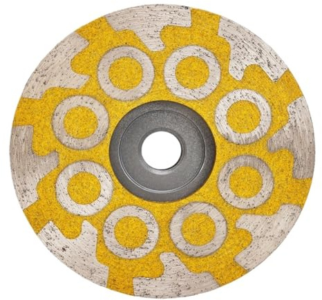 1 Stück/Set 4 Zoll 100 Mm Granitharz-Diamanttopfscheibe, Gefüllte Topfscheibe, Zur Oberflächenbehandlung Von Steinfliesen(Yellow-Medium,M14 Europe)