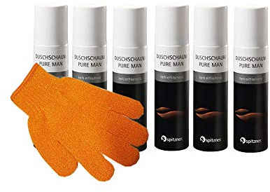 Duschschaum “Traummann“ Sparpaket (6 x 150 ml) von Spitzner mit einem Gratis Massagehandschuh
