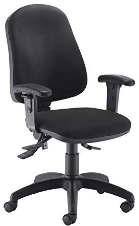 Office Hippo Mesh Office Chair with Height Adjustable Arms, Curved Back, Adjustable Backrest, Swivel Chair with Wheels, Holds Up to 115kg, 2 Year Wty - Black