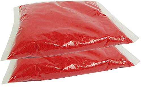 Ghisi Walter - Arena de colores para decoración, fina, 0,4 - 0,7 mm, 2 kg, color rojo