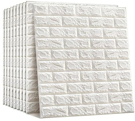Panel de Pared Autoadhesivo 3D, 60 x 60cm, Renovación y Renovación de Paredes, Papel Tapiz Panel Decorativo Pared para Salón, Dormitorio, Fondo de TV, Cocina (1, Ladrillo)