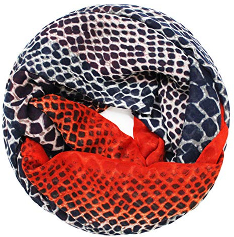 Gloop Damen Schal Loop Schal Feinstrick Loop mit Ethno Punkte Muster