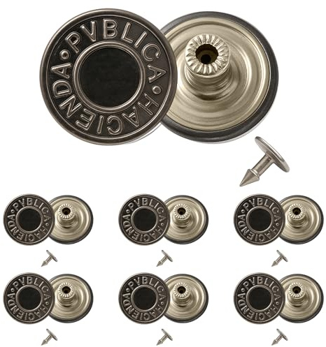 Trimming Shop 25 mm Ersatz-Jeansknöpfe, langlebig, kein Nähen, Knöpfe mit Niete auf der Rückseite, für Denims, Jeans, Jacken, Röcke, Gunmetal, 20-teiliges Set