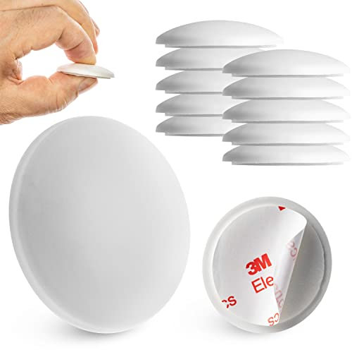 Türklinkenpuffer für Wände, 10 Stück, Ø 40 mm, in Weiß, selbstklebender Wandschutz für Türgriff, Türklinke, Fenstergriff, Anschlagdämpfer gegen Türanschlag, Türstopper Elastikpuffer, Wand Türpuffer